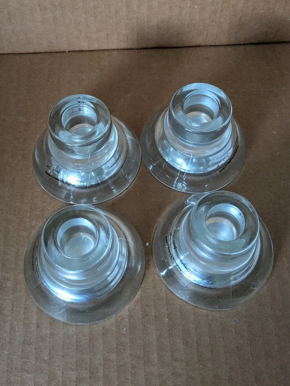 Candle Clear Glass Tealight Candle Holders Set of 4 Includes Candles
